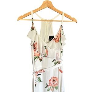 🩷🩷Disney Princess White Floral Spaghetti Strap Dress with Ruffle Detail